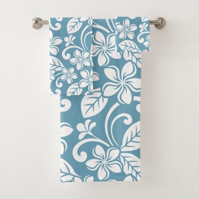 CONJUNTO DE TOALLAS DE BAÑO ISLAND PLUMERIA (AZUL  (In situ)
