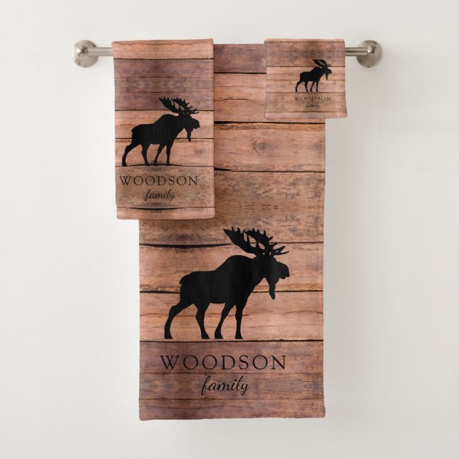 Conjunto De Toallas De Baño Moose De Madera Rústic (In situ)
