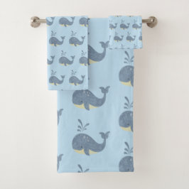 CONJUNTO DE TOALLAS DE BAÑO NEGRO AZUL PARA NIÑOS