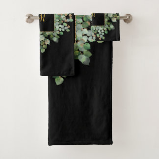 CONJUNTO DE TOALLAS DE BAÑO NEGRO DE LUXE PERSONAL