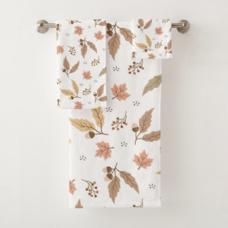 Conjunto de toallas de baño patrón de hojas de oto