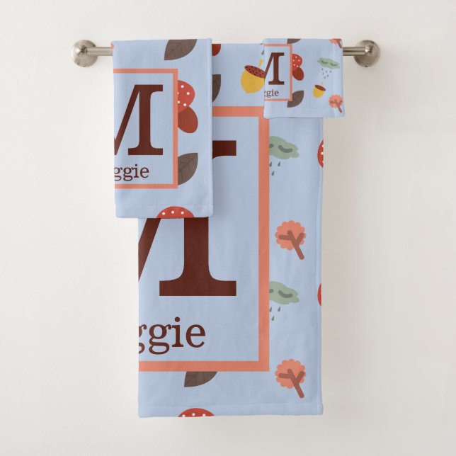 Conjunto de toallas de baño personalizadas de otoñ (In situ)