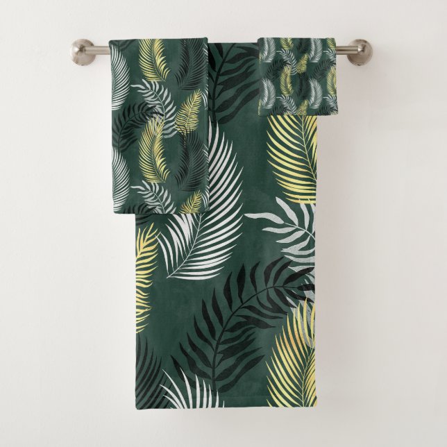 CONJUNTO DE TOALLAS DE BAÑO ROJO DE Oro verde IMPR (In situ)