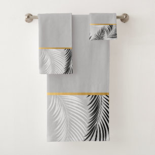 CONJUNTO DE TOALLAS DE BAÑO TROPICAL GRIS LUXE SIL