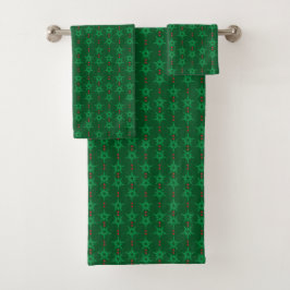 Conjunto de toallas de baño verde Mid Mod Garland