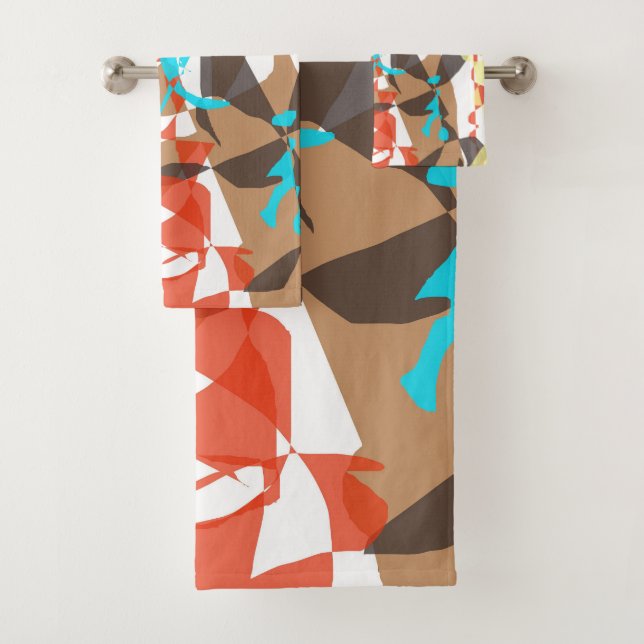 Conjunto de toallas de diseño floral de abstracto  (In situ)