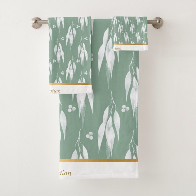 CONJUNTO DE TOALLAS DE DISEÑO LUXE SAGE VERDE EUCA (In situ)