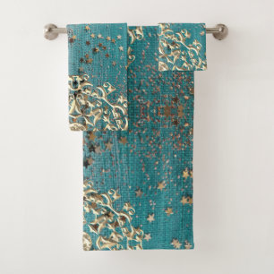 conjunto de toallas de gema mandala Purpurinoso