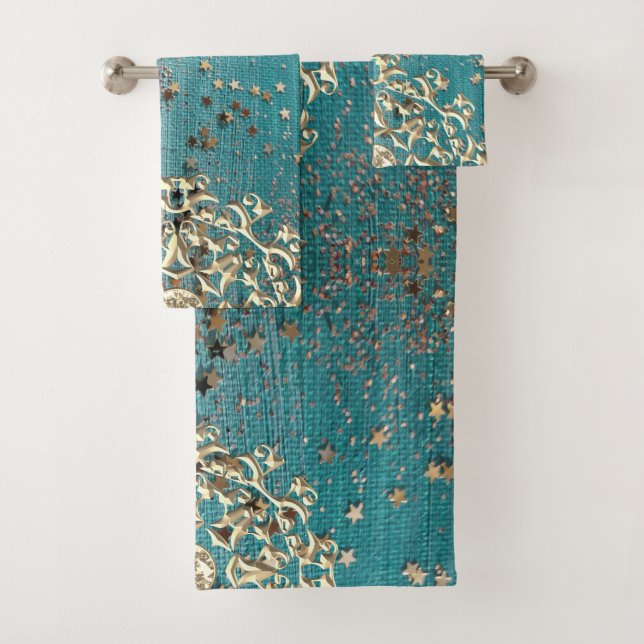 conjunto de toallas de gema mandala Purpurinoso (In situ)