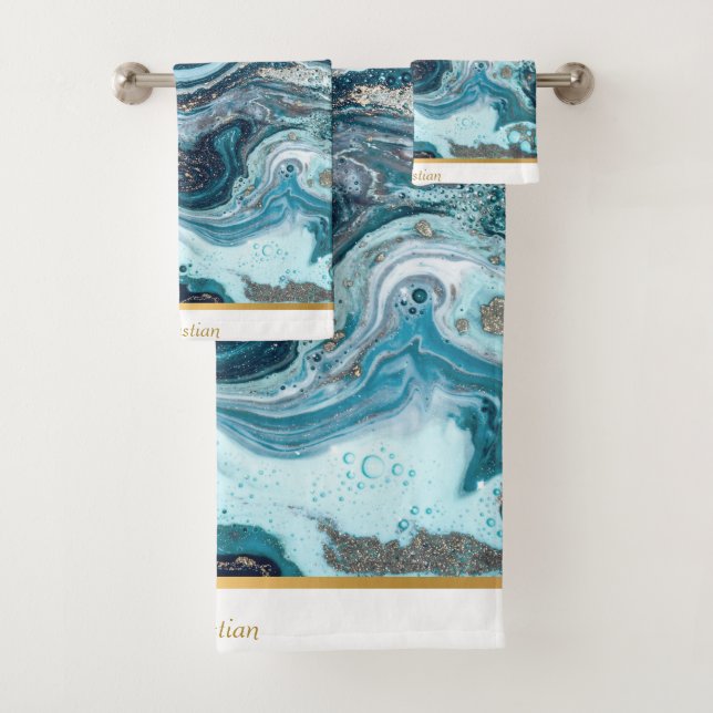 CONJUNTO DE TOALLAS DE MÁRMOL INSPIRADAS EN EL OCÉ (In situ)