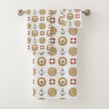 Conjunto de toallas de patrón nautico
