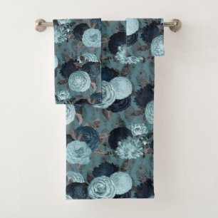 CONJUNTO DE TOALLAS DEL CUARTO DE BAÑO AZUL DE LA