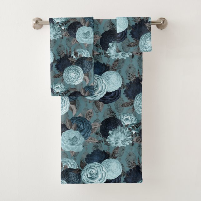 CONJUNTO DE TOALLAS DEL CUARTO DE BAÑO AZUL DE LA  (In situ)