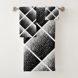 CONJUNTO DE TOALLAS DEL CUARTO DE BAÑO BLANCO NEGR