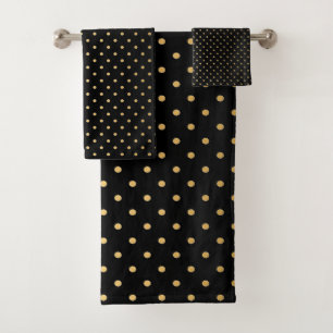 CONJUNTO DE TOALLAS DEL CUARTO DE BAÑO DE ORO NEGR