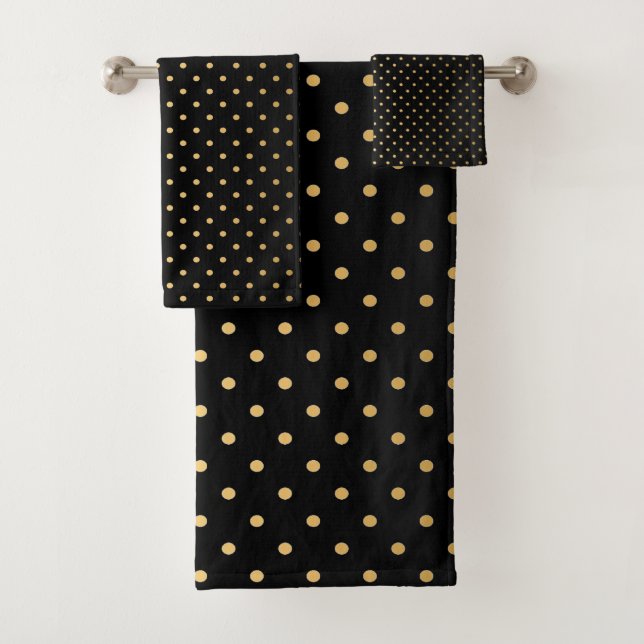 CONJUNTO DE TOALLAS DEL CUARTO DE BAÑO DE ORO NEGR (In situ)