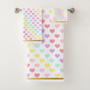 CONJUNTO DE TOALLAS DEL CUARTO DE BAÑO DEL CORAZÓN