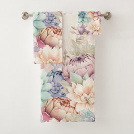 CONJUNTO DE TOALLAS DEL CUARTO DE BAÑO FLORAL DE L