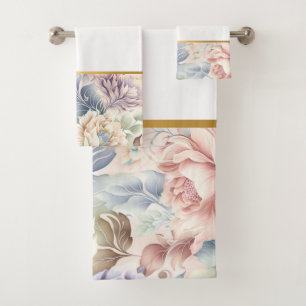 CONJUNTO DE TOALLAS DEL CUARTO DE BAÑO FLORAL DE L