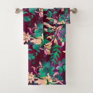 CONJUNTO DE TOALLAS DEL CUARTO DE BAÑO FLORAL TROP