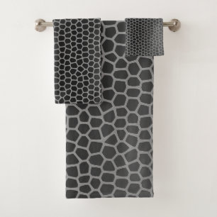 CONJUNTO DE TOALLAS DEL CUARTO DE BAÑO GRIS LEOPAR