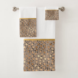 CONJUNTO DE TOALLAS DEL CUARTO DE BAÑO NEUTRAL ORO