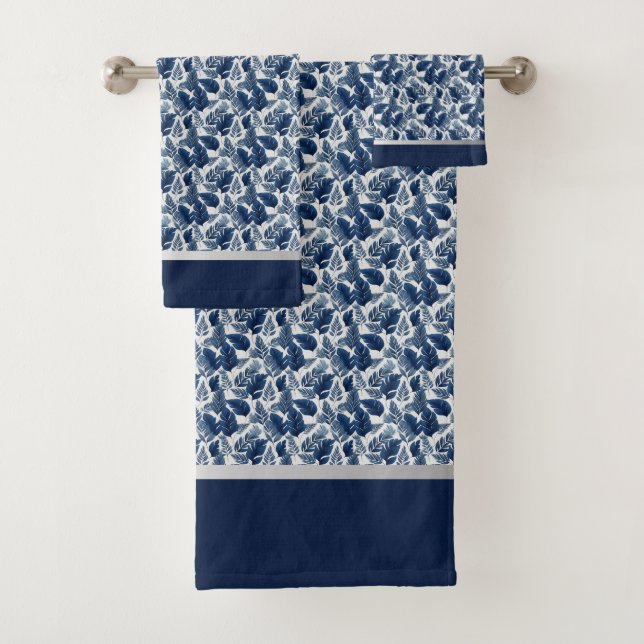 Conjunto de toallas florales azules chic  (In situ)