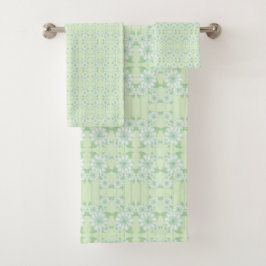 Conjunto De Toallas Florales De Color Verde De Min