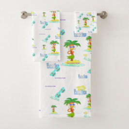 Conjunto de toallas Hula Palm (patrón de vacacione