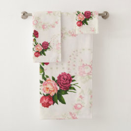 Conjunto de toallas rosas