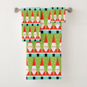 Conjunto de toallas Santa geométricas retro
