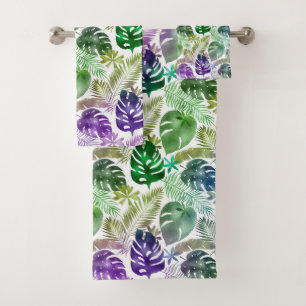 CONJUNTO DE TOALLAS VERDES TROPICALES HAWAIIANAS