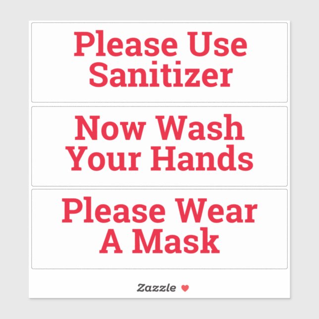 Conjunto de tres Pegatinas de higiene sanitaria (Hoja)