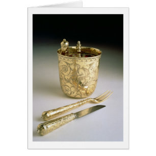 Conjunto de un cuchillo, tenedor, cuchara y vaso d