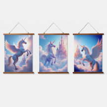 conjunto de unicornios Tapiz de pared tostado de m