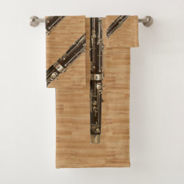 Conjunto del Bassoon en la mirada de madera del