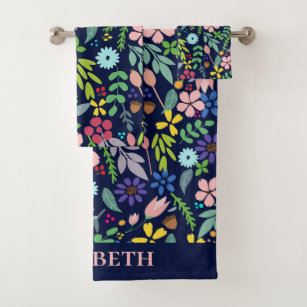 Conjunto moderno de toallas de baño Floral