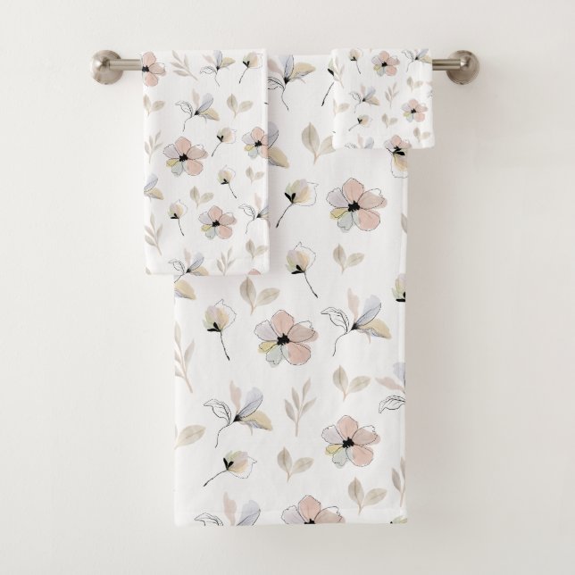 Conjunto moderno de toallas de diseño floral de Bo (In situ)