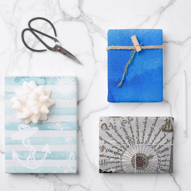 Conjunto náutico de papel de elaboración (Anverso)