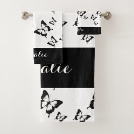 Conjunto personalizado de toallas de mariposa
