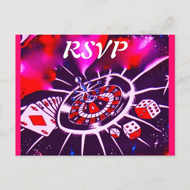 Conjuntos de invitación RSVP para temas de Casino  (Anverso)