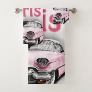 Conjuntos de toallas de baño de coches rosados de