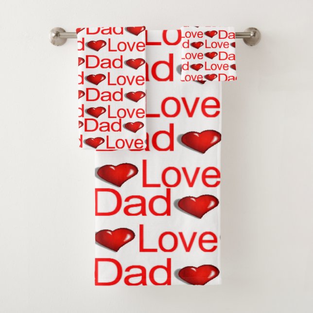 Conjuntos de toallas de baño de Love Dad Red Heart (In situ)