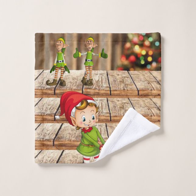 Conjuntos de toallas de baño para navidades, Elf (Toallita)