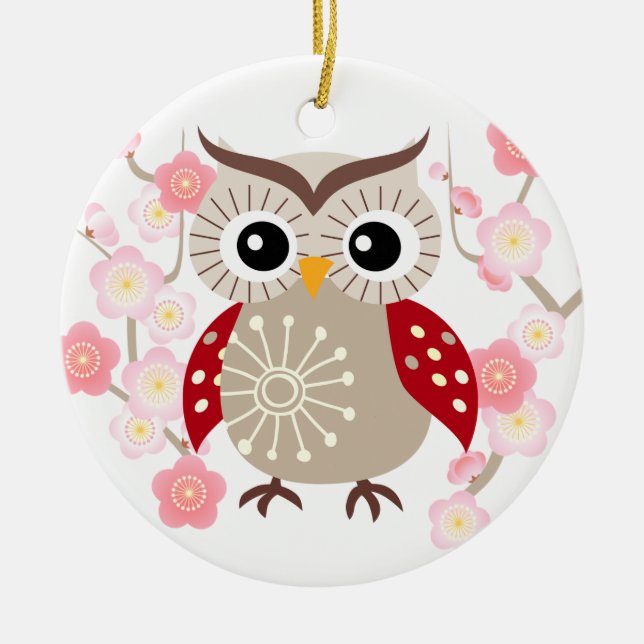 Conmemore con el ornamento del búho de Red Wing (Frente)