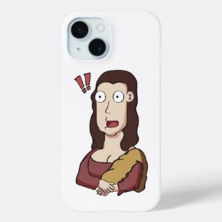 Conmocionada Mona Lisa iPhone 15 Funda