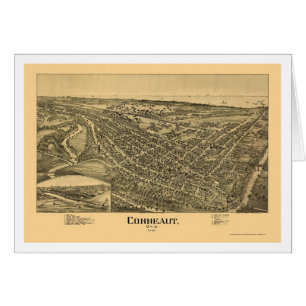 Conneaut, mapa panorámico del OH - 1896