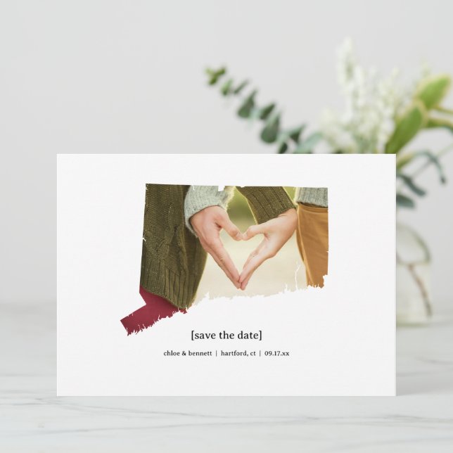 Connecticut Guardar la tarjeta fotográfica de fech (Anverso de pie)