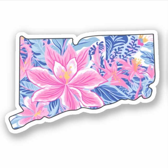 Connecticut - Pegatina de verano - Lilly Inspired (Anverso)