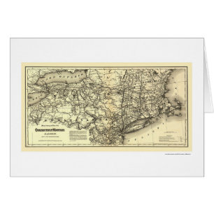 Connecticut y mapa occidental 1871 del ferrocarril